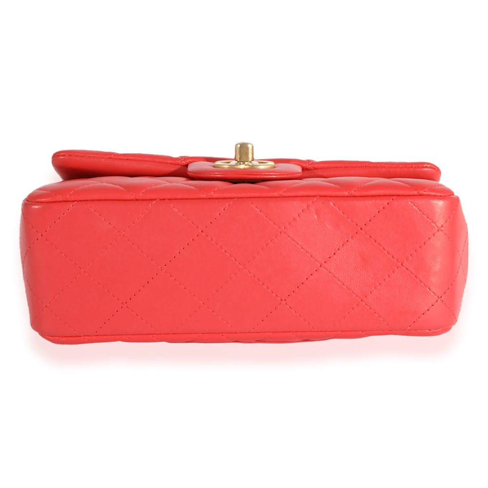 Chanel Coral Quilted Lambskin Mini Rectangular Classic Flap Bag - Picture 5 of 7